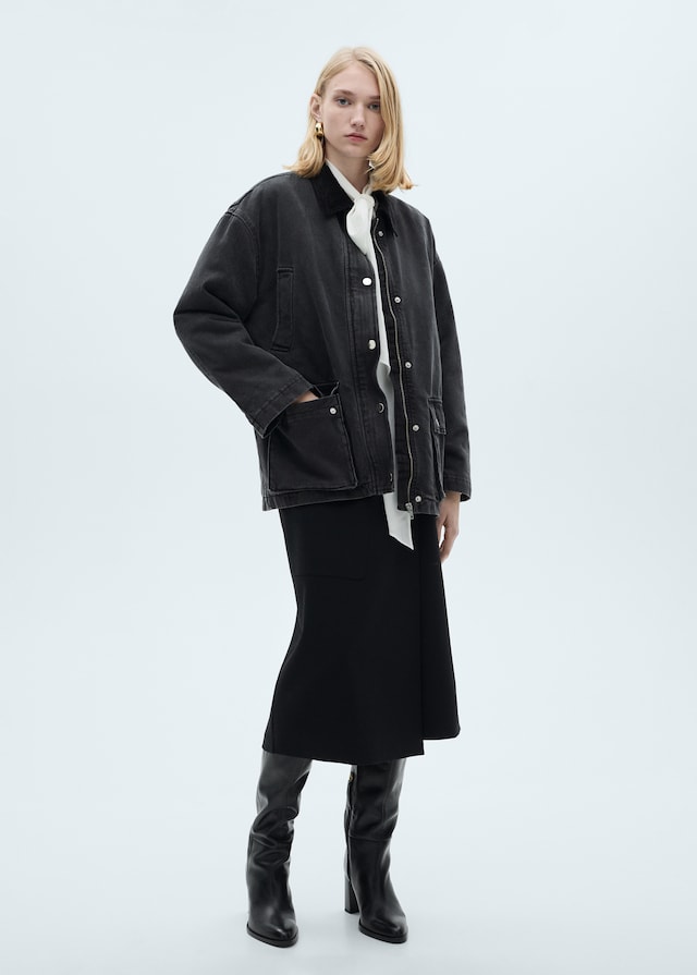 Mango Jacke mit Taschen und Cordkragen Limitierter Zeitrabatt