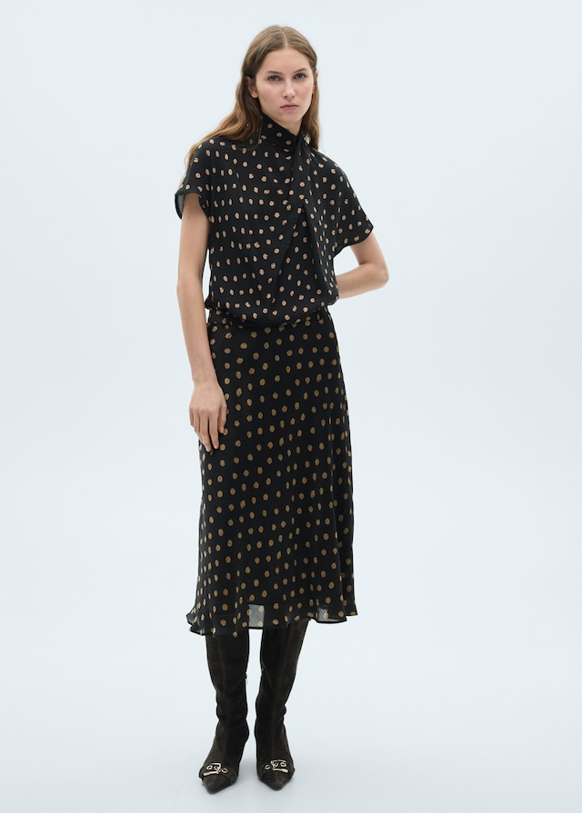 Mango Midi-Rock mit Polka Dots Fabrik Onlineshop
