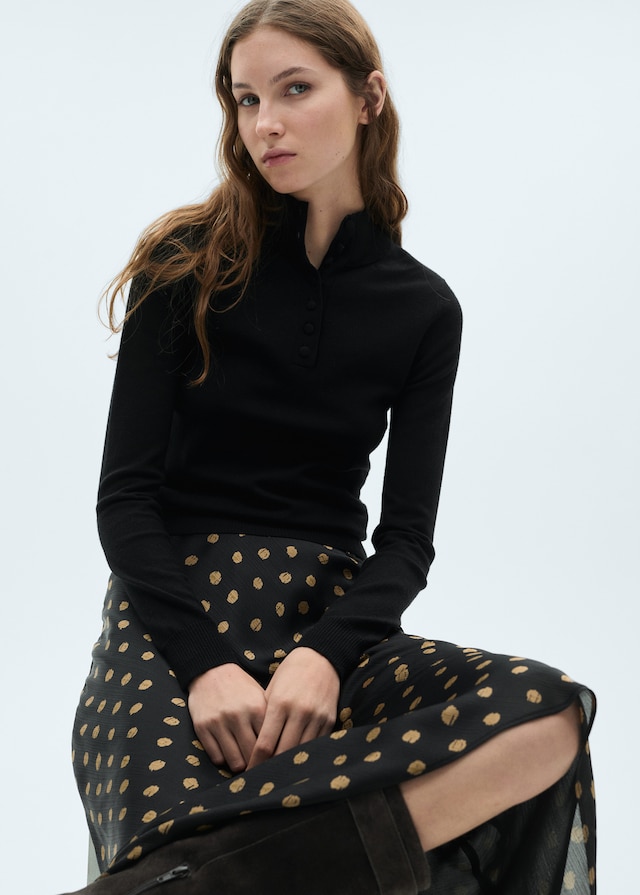Mango Midi-Rock mit Polka Dots Fabrik Onlineshop