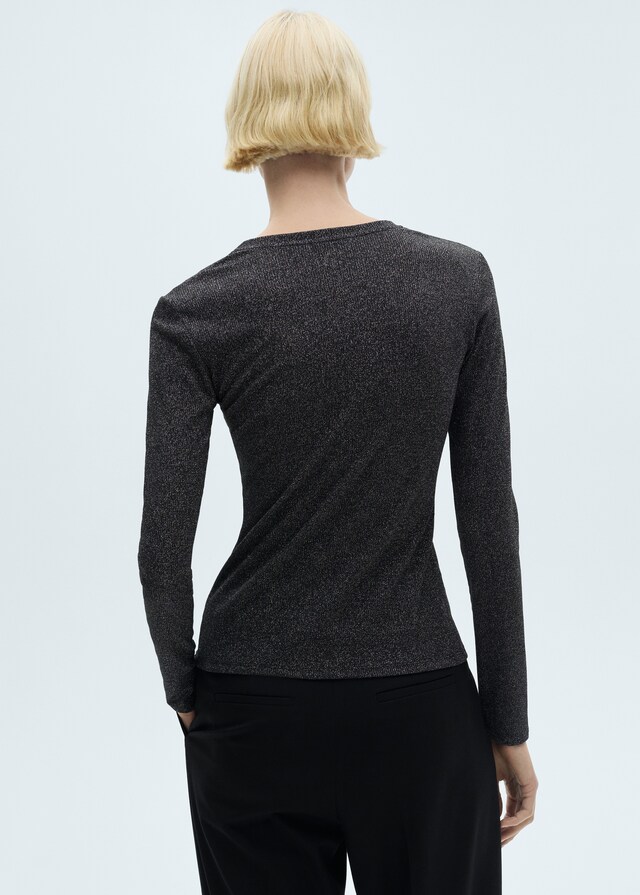 Mango Strick-T-Shirt aus Lurex Osterangebot
