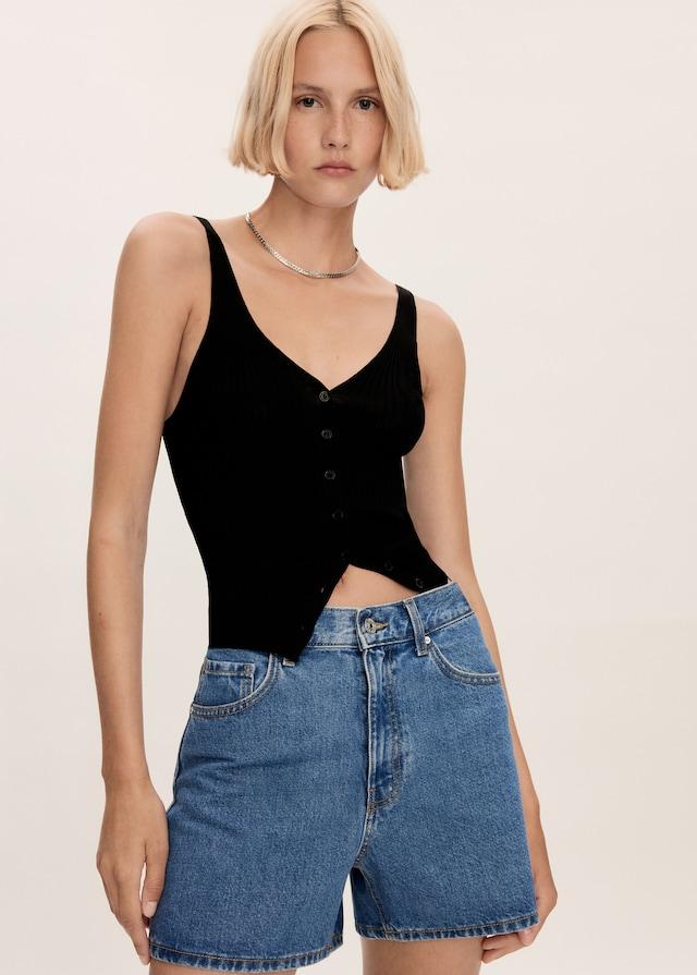 Mango Jeans-Shorts mit hoher Taille Jubiläumsangebot