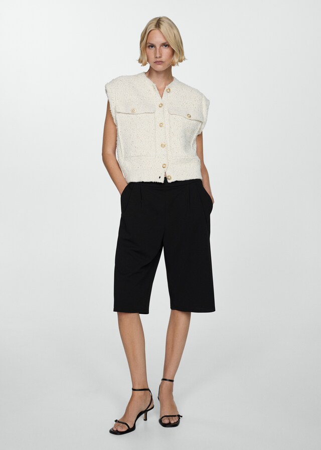 Mango Bermudashorts mit Bundfalten Neueste Mode