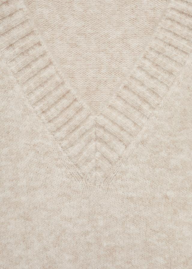 Mango V-Ausschnitt Pullover einfarbig Blitzangebot
