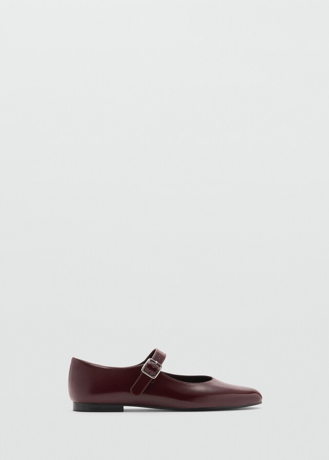 Mango Ballerinas mit Riemen in Lacklederoptik