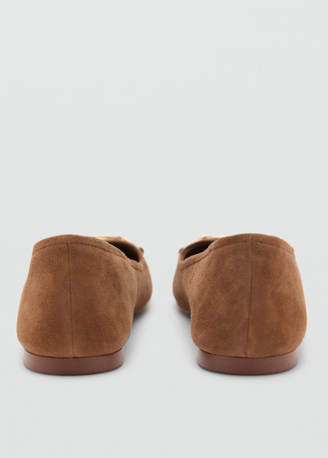 Mango Leder-Ballerinas mit Gliederkettendetail Neueste Stile