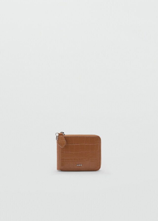 Mango Mini-Brieftasche mit Krokoleder-Effekt