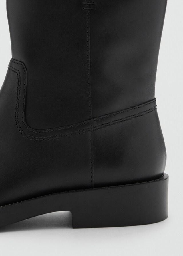 Mango Leder-Ankleboots mit Schnallen Auslauf