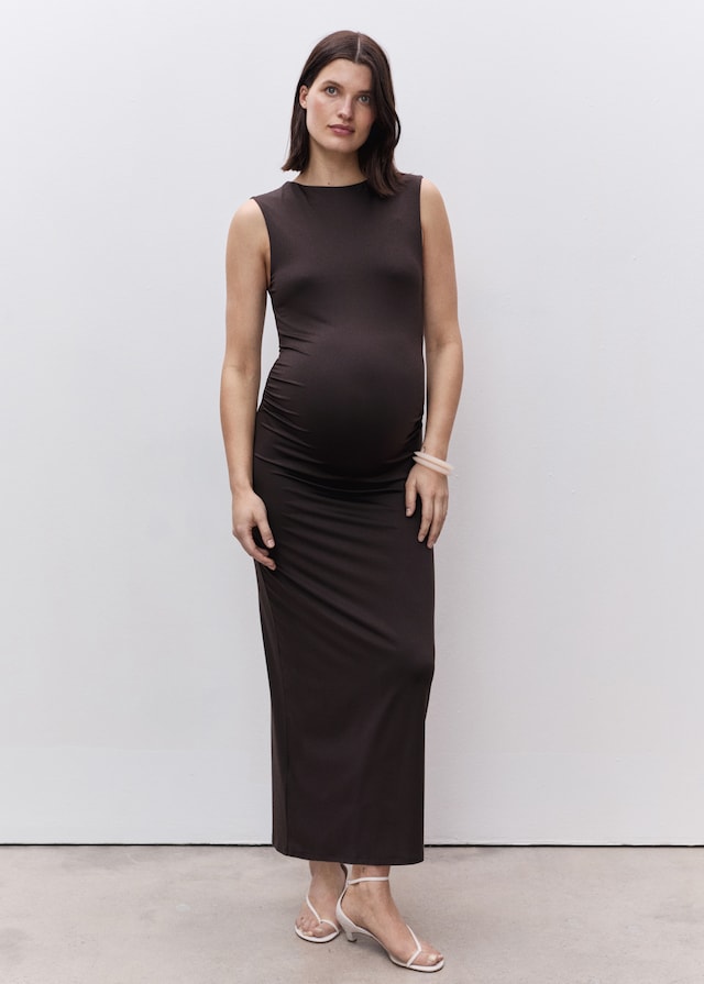 Mango Langes rückenfreies Kleid Fabrikverkauf
