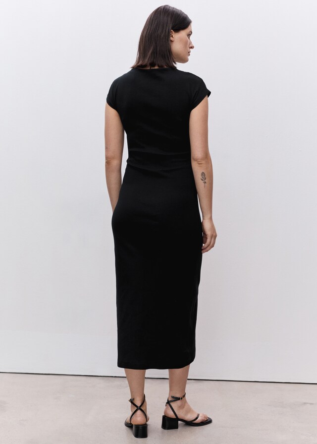 Mango Baumwollkleid mit seitlichen Raffungen Kostenloser Versand