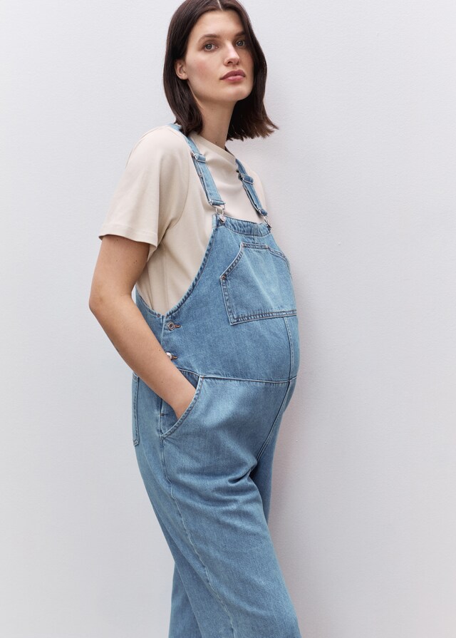 Mango Umstands-Latzhose aus Jeans