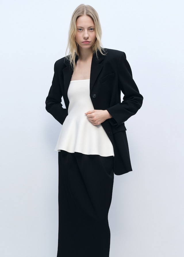 Mango Feinstrick-Peplum-Top Osterangebot
