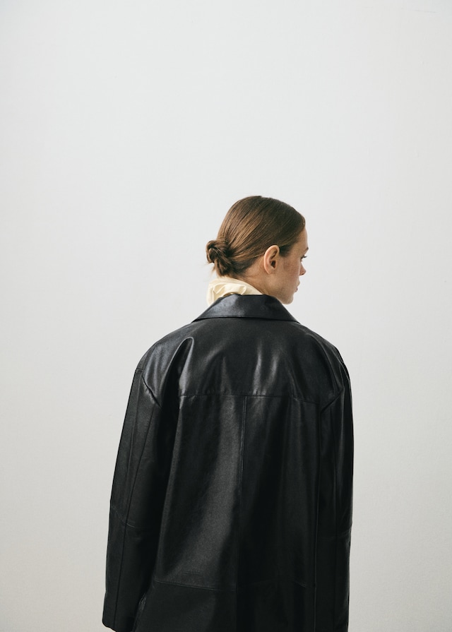Mango Oversized-Lederjacke mit Taschen Exklusive Angebote