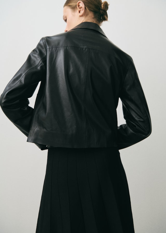 Mango Lederjacke mit Knöpfen Blitzangebot