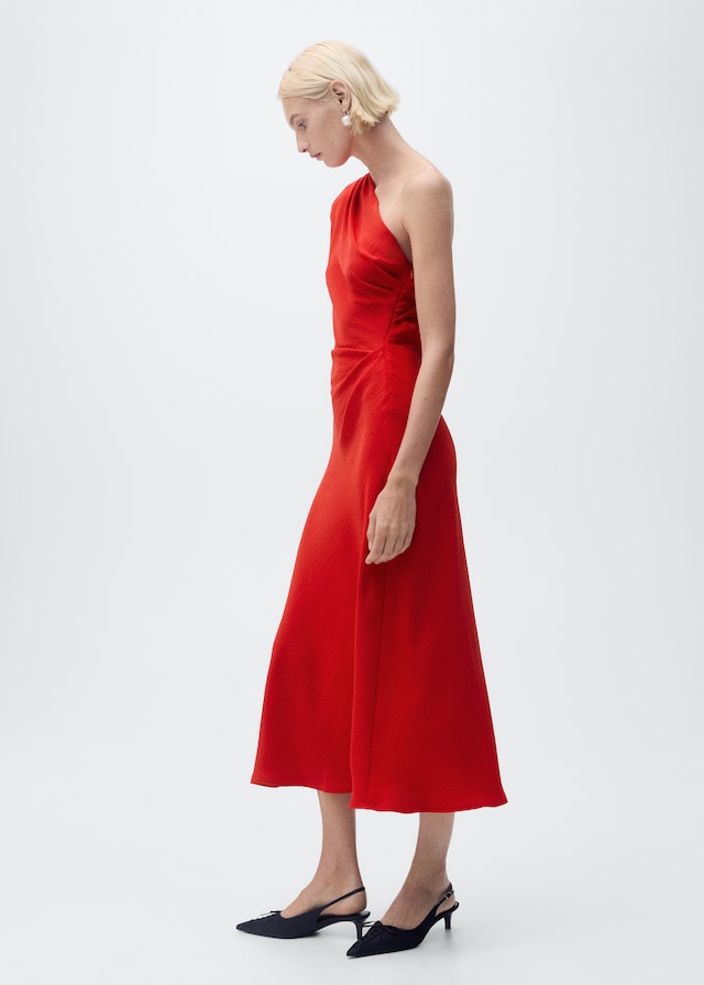 Mango Drapiertes Kleid mit asymmetrischem Design Sonderangebote