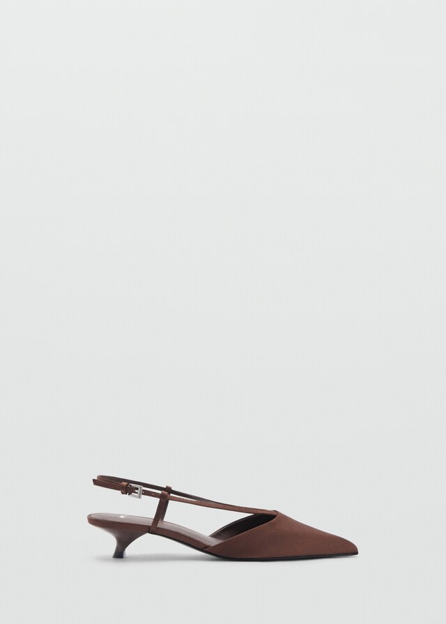 Mango Satinierte Kitten-Heels mit Riemen