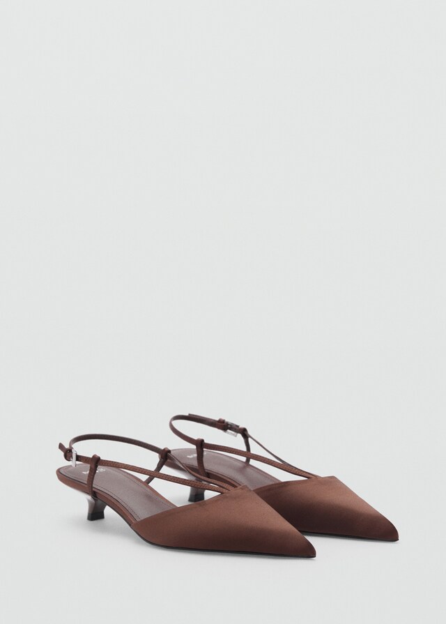 Mango Satinierte Kitten-Heels mit Riemen Letzte 3 Tage