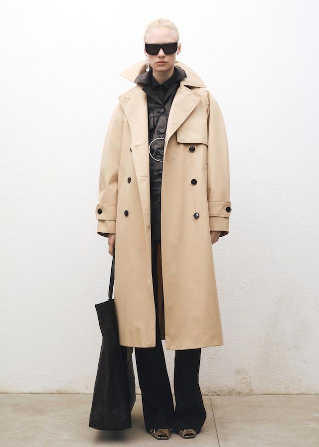 Mango Langer Oversized-Trenchcoat aus Baumwolle Discount Store für neue Produkte
