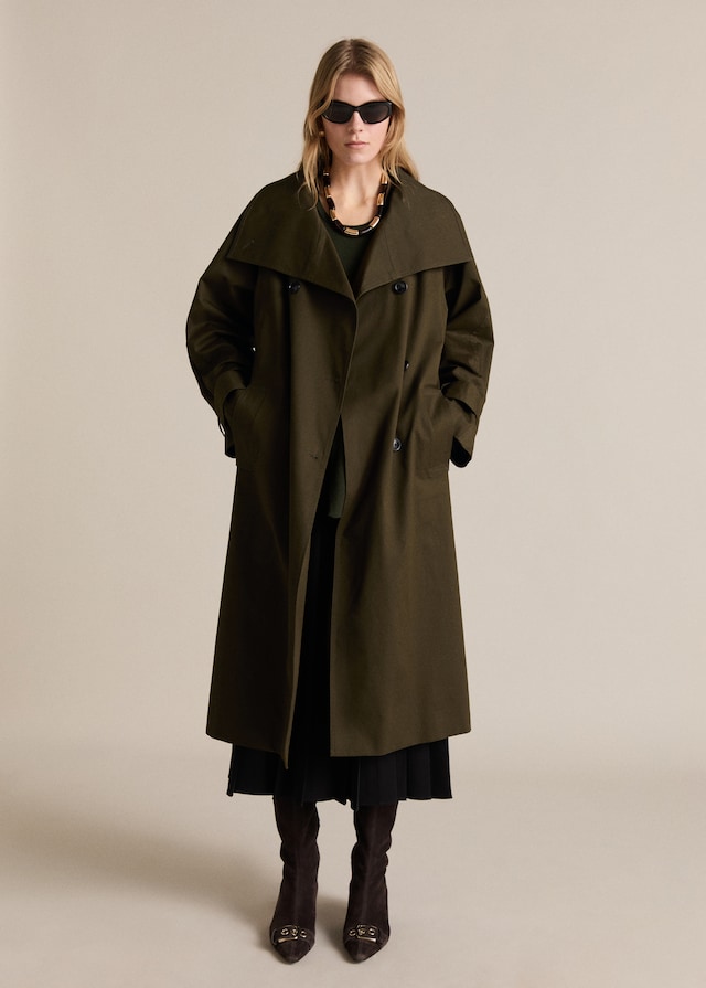 Mango Langer zweireihiger Trenchcoat 50% Rabatt mit kostenlosem Versand