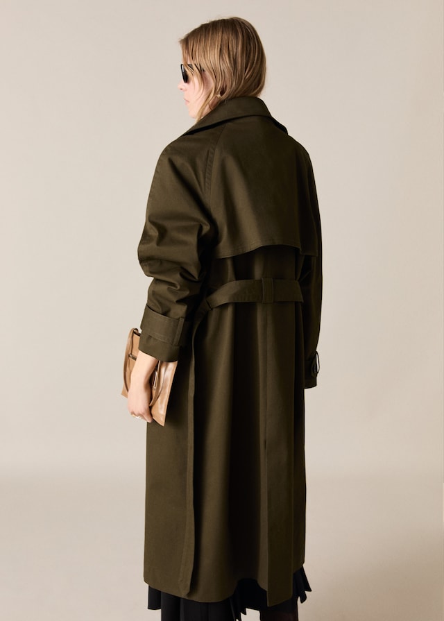 Mango Langer zweireihiger Trenchcoat Kostenloser Versand international