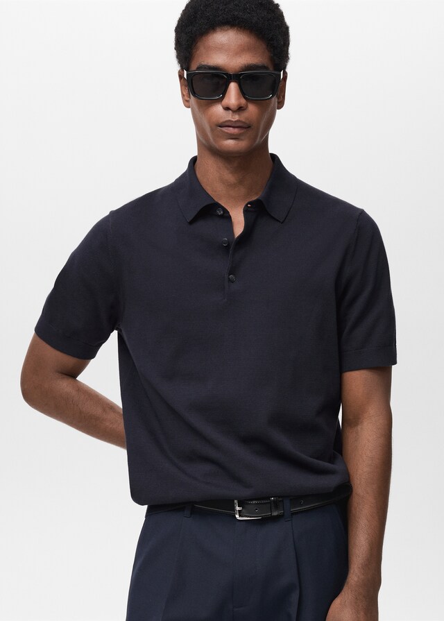 Mango Feinstrick-Poloshirt aus 100 % Baumwolle