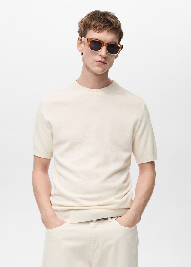 Mango Feinstrickshirt aus Baumwolle