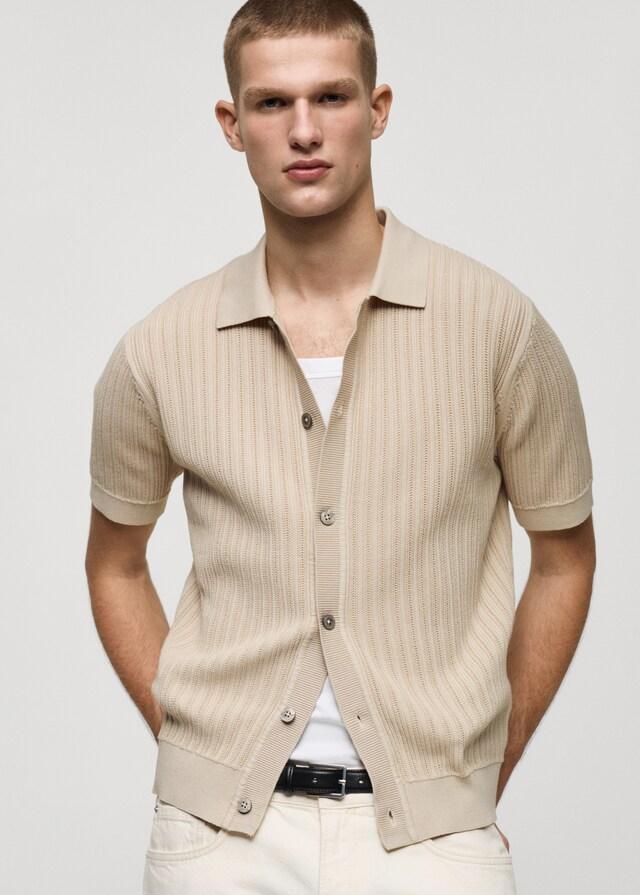 Mango Geknöpftes Poloshirt mit Baumwollstruktur