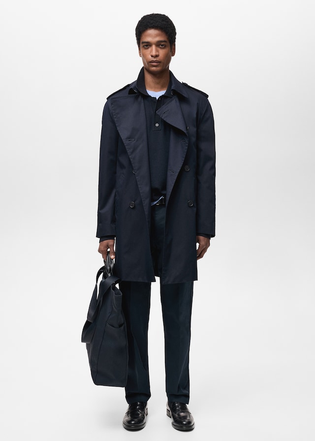 Mango Wasserabweisender Trenchcoat mit Gürtel Online