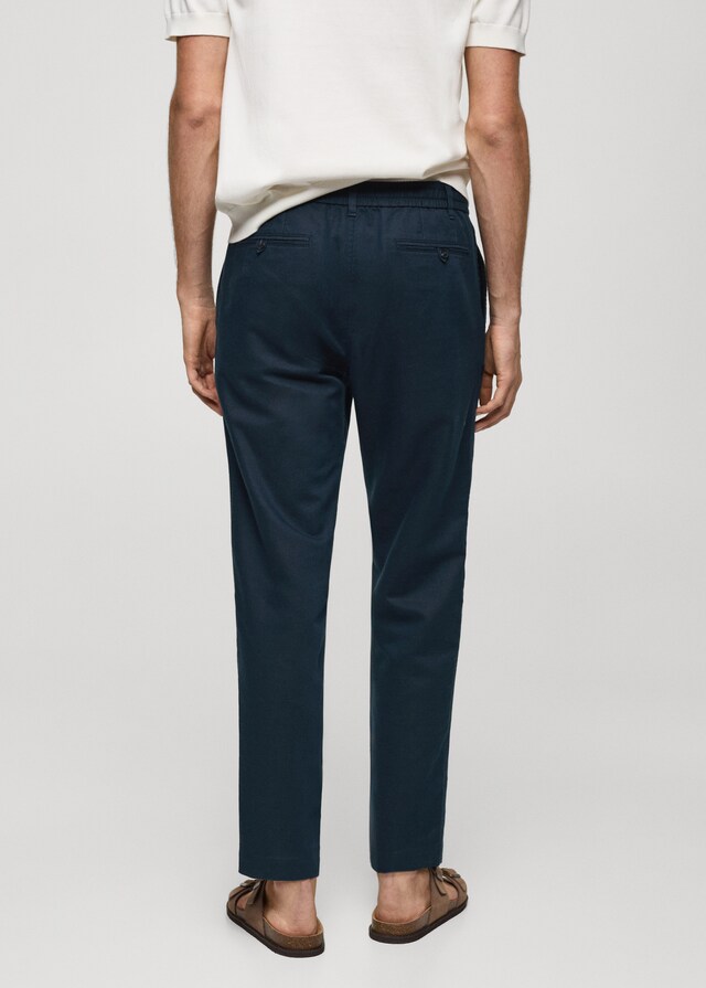Mango Slim Fit-Leinenhose mit Kordel Fabrikverkauf