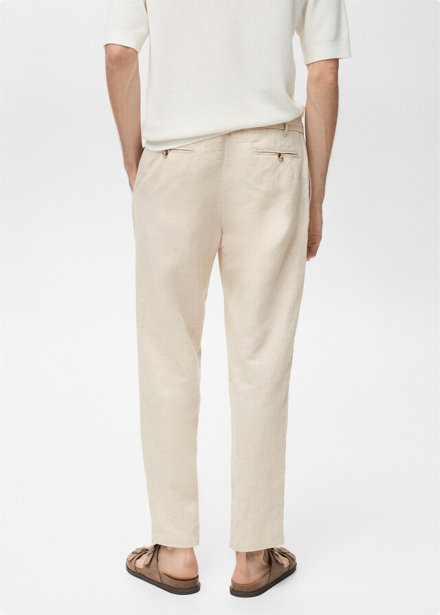 Mango Slim Fit-Leinenhose mit Kordel Meist gekauft