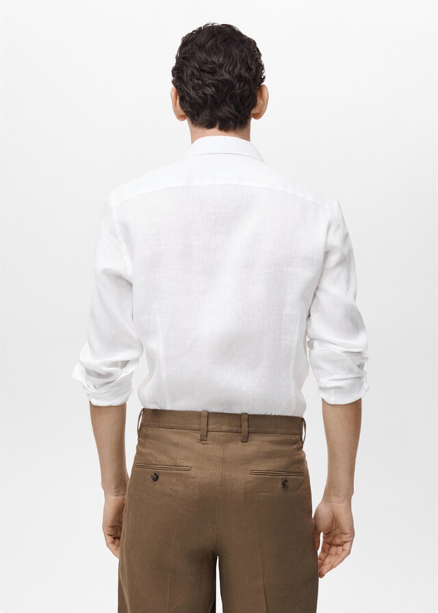Mango Slim Fit-Hemd aus 100 % Leinen Limitierter Zeitrabatt