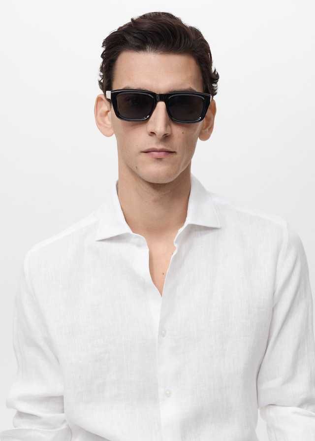 Mango Slim Fit-Hemd aus 100 % Leinen Limitierter Zeitrabatt