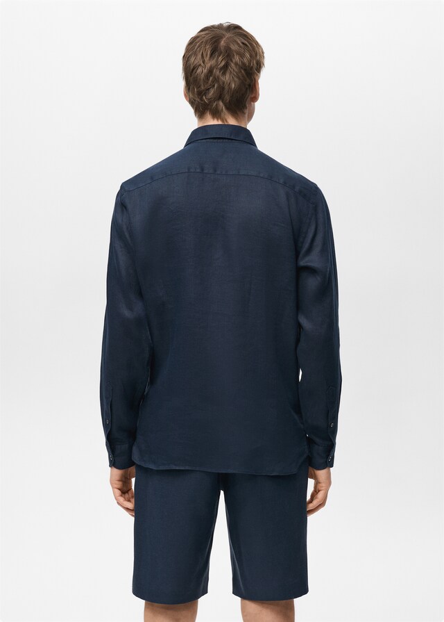 Mango Slim Fit-Hemd aus 100 % Leinen Fabrik Onlineshop