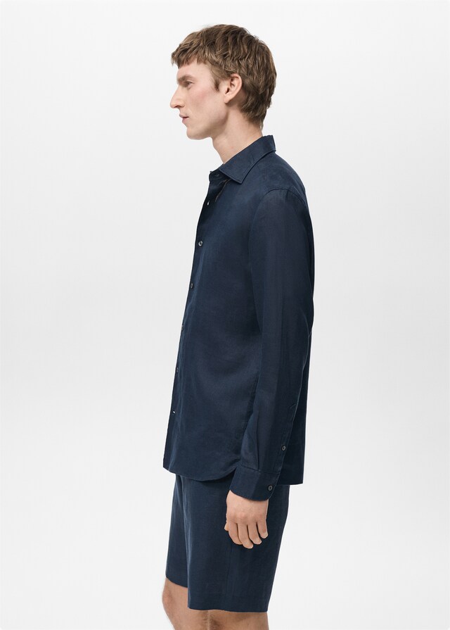 Mango Slim Fit-Hemd aus 100 % Leinen Fabrik Onlineshop