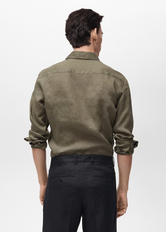Mango Slim Fit-Hemd aus 100 % Leinen Rabatt