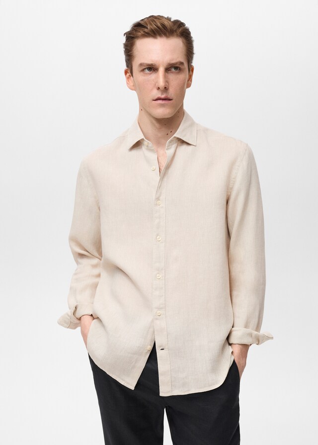 Mango Regular-Fit-Hemd aus 100 % Leinen Günstig kaufen