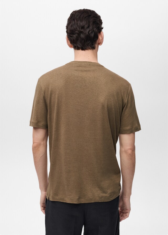 Mango Slim-Fit-T-Shirt aus Leinen Saisonschlussverkauf