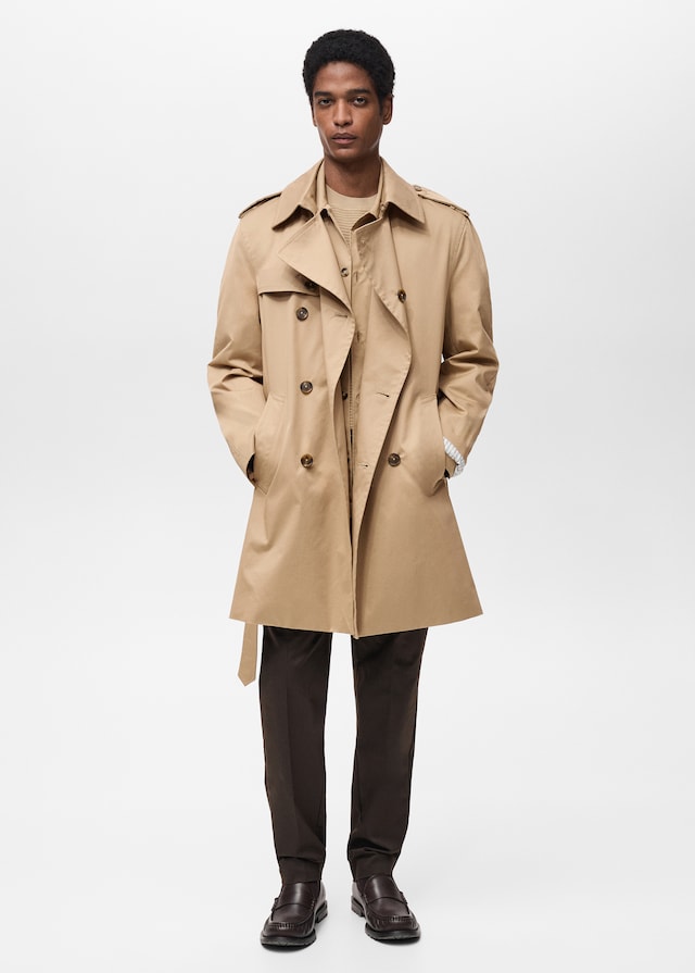 Mango Wasserabweisender Trenchcoat mit Gürtel Weihnachtsangebot