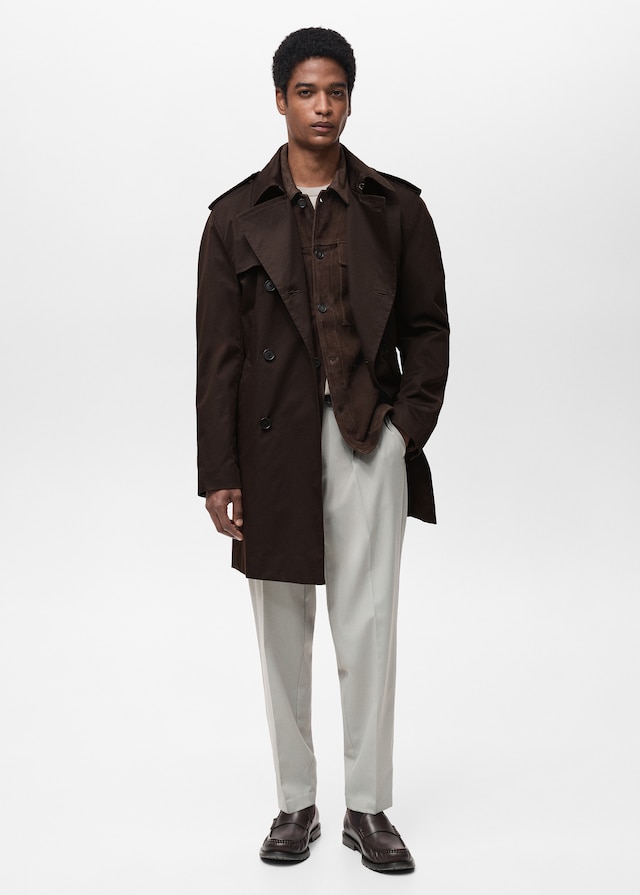 Mango Wasserabweisender Trenchcoat mit Gürtel Vatertagsangebot