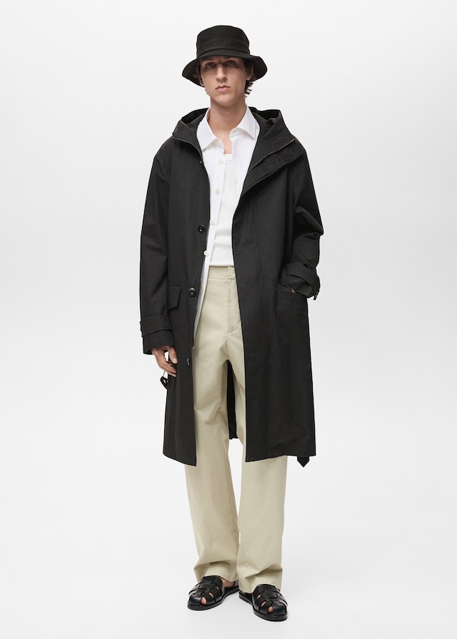 Mango Trenchcoat mit Gürtel und Kapuze Jubiläumsangebot
