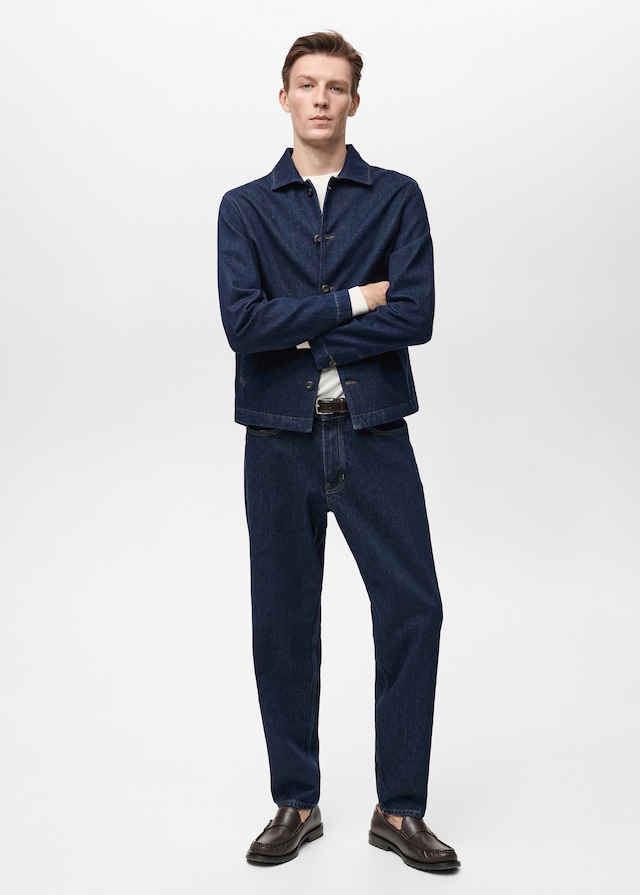 Mango Regular-Fit-Overshirt aus Jeans Lagerräumung