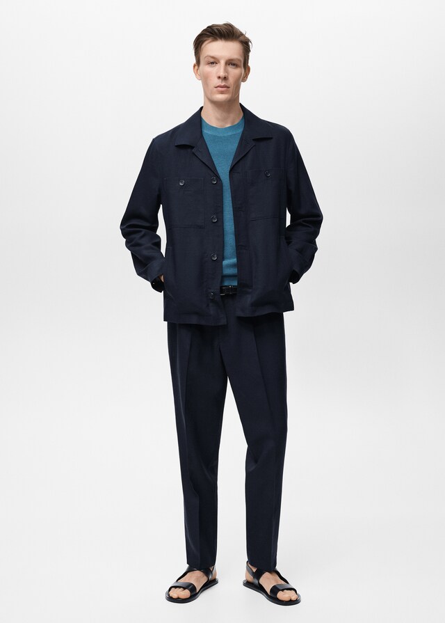 Mango Overshirt aus Lyocell-/Leinengemisch mit Taschen Top Angebot