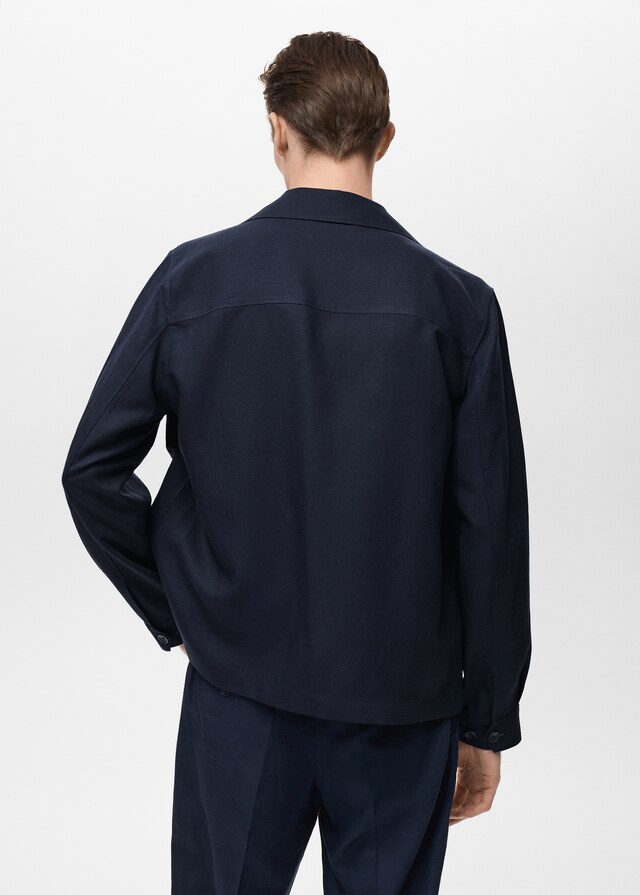 Mango Overshirt aus Lyocell-/Leinengemisch mit Taschen Top Angebot
