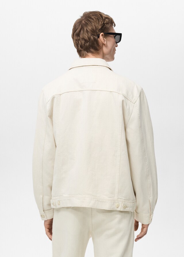 Mango Hemdjacke aus Leinen und Baumwolle mit Tasche Neueste Mode