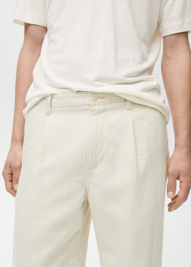 Mango Jeans Baumwolle Leinen Falten regular fit Große Rabatte