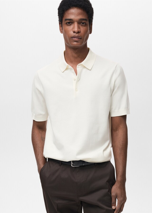 Mango Feinstrick-Poloshirt aus 100 % Baumwolle
