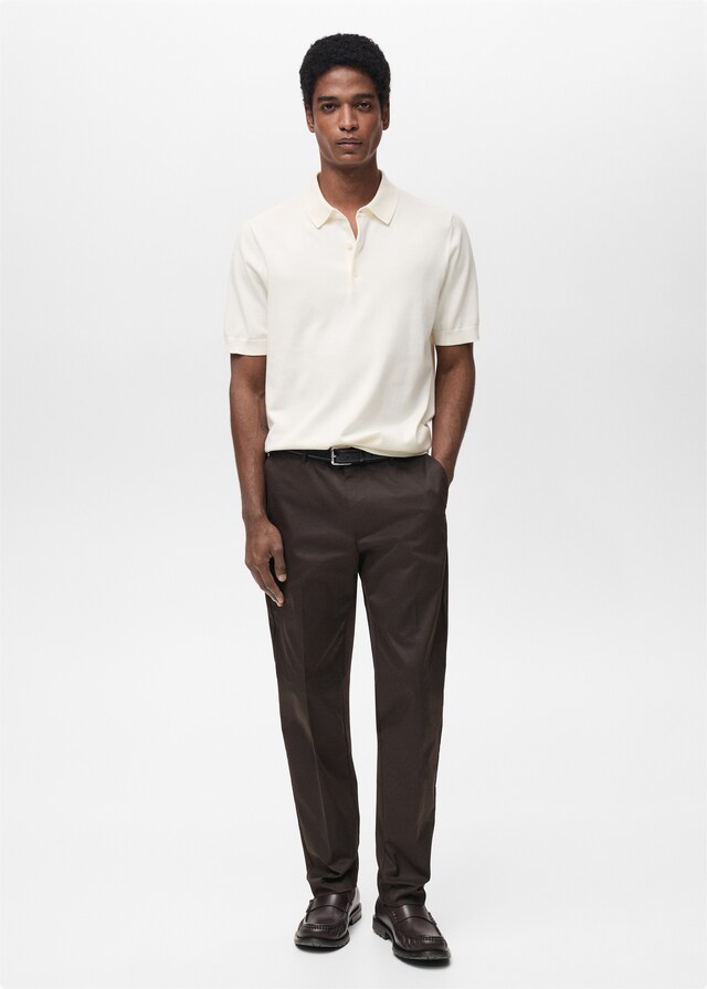 Mango Feinstrick-Poloshirt aus 100 % Baumwolle Super Sparpreis