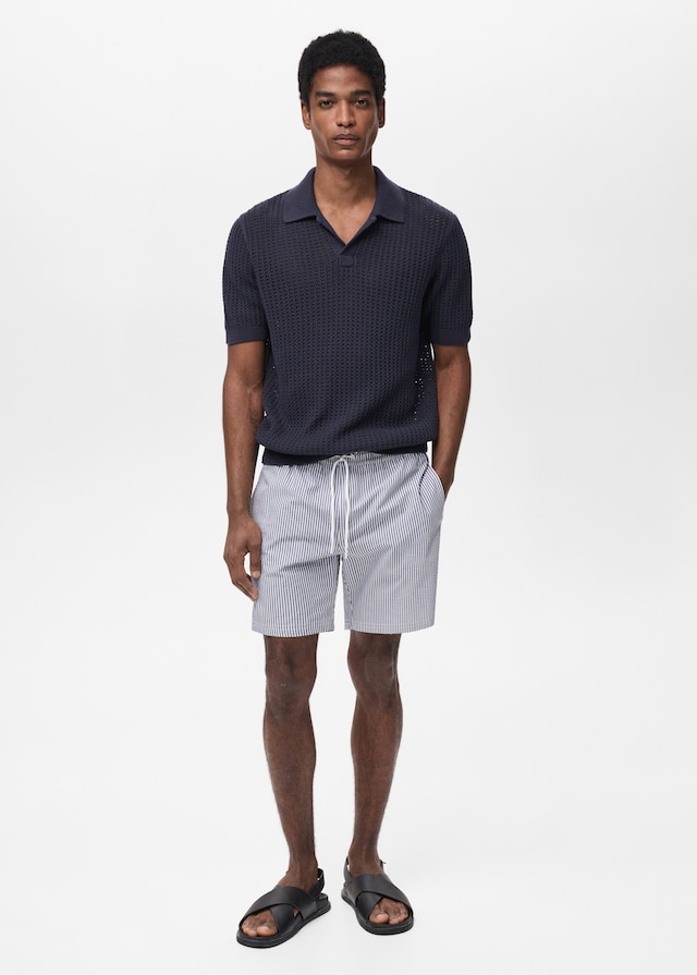 Mango Badeshorts mit Seersucker-Effekt Sonderangebot der Fabrik