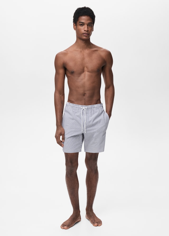 Mango Badeshorts mit Seersucker-Effekt Sonderangebot der Fabrik