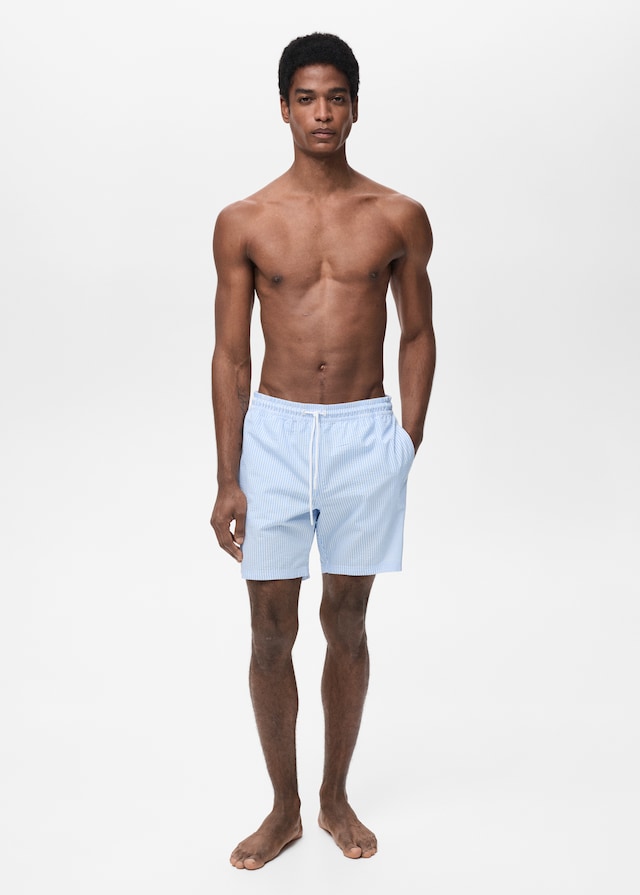 Mango Badeshorts mit Seersucker-Effekt Vierteljährliche Förderung