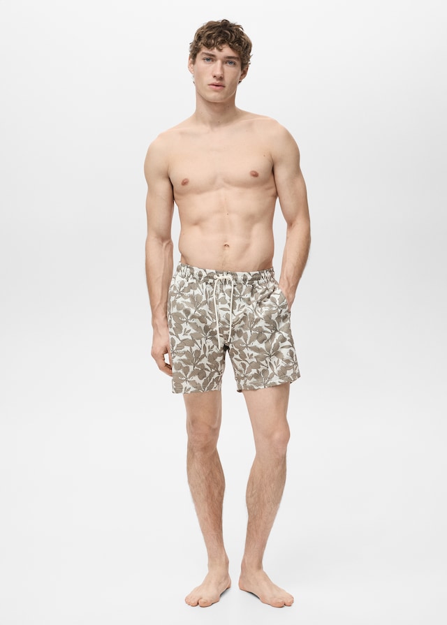 Mango Badeshorts mit floralem Dessin Bis zu 55% Rabatt